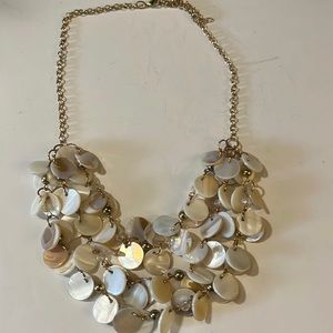 Shell Beaded Crystal Tiered Beach Summer Necklace